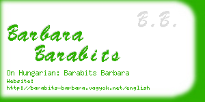 barbara barabits business card